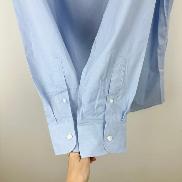 J.Crew Slim Performance Dress Shirt Classic Blue Eoe Cotton Blend Large NWT - Picture 12 of 13
